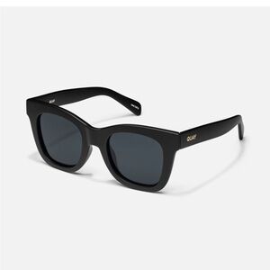 Quay Australia Black Square Frame Sunglasses with Dark Lenses